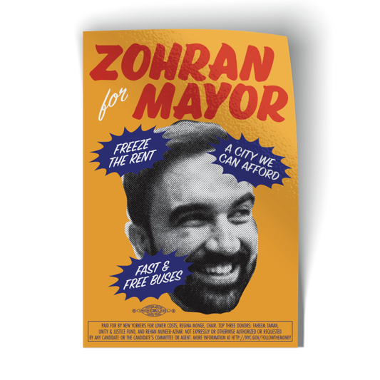 Zohran For Mayor - Photo (3" x 4.5" Vinyl Sticker -- Combo Pack!)