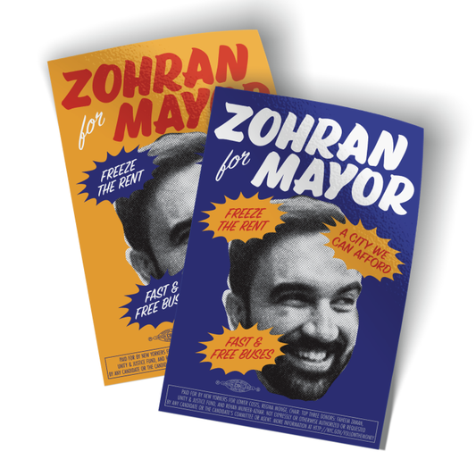 Zohran For Mayor - Photo (3" x 4.5" Vinyl Sticker -- Combo Pack!)