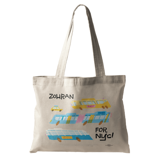 Buses (Natural Canvas Tote)